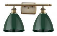  516-2W-AB-MBD-75-GR - Plymouth - 2 Light - 18 inch - Antique Brass - Bath Vanity Light