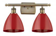  516-2W-AB-MBD-75-RD - Plymouth - 2 Light - 18 inch - Antique Brass - Bath Vanity Light