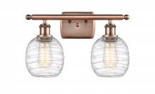  516-2W-AC-G1013 - Belfast - 2 Light - 16 inch - Antique Copper - Bath Vanity Light