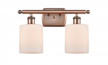  516-2W-AC-G111 - Cobbleskill - 2 Light - 15 inch - Antique Copper - Bath Vanity Light