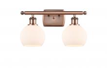  516-2W-AC-G121-6 - Athens - 2 Light - 16 inch - Antique Copper - Bath Vanity Light