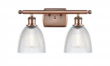  516-2W-AC-G382 - Castile - 2 Light - 16 inch - Antique Copper - Bath Vanity Light