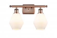  516-2W-AC-G651-6 - Cindyrella - 2 Light - 16 inch - Antique Copper - Bath Vanity Light