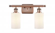  516-2W-AC-G801-LED - Clymer - 2 Light - 14 inch - Antique Copper - Bath Vanity Light