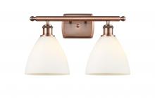  516-2W-AC-GBD-751 - Bristol - 2 Light - 18 inch - Antique Copper - Bath Vanity Light