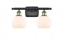  516-2W-BAB-G121-6 - Athens - 2 Light - 16 inch - Black Antique Brass - Bath Vanity Light