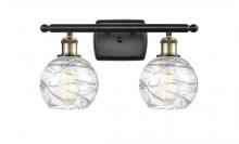  516-2W-BAB-G1213-6 - Athens Deco Swirl - 2 Light - 16 inch - Black Antique Brass - Bath Vanity Light