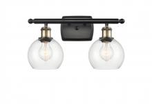  516-2W-BAB-G122-6 - Athens - 2 Light - 16 inch - Black Antique Brass - Bath Vanity Light