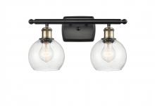  516-2W-BAB-G124-6 - Athens - 2 Light - 16 inch - Black Antique Brass - Bath Vanity Light