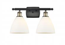  516-2W-BAB-GBD-751 - Bristol - 2 Light - 18 inch - Black Antique Brass - Bath Vanity Light