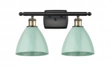  516-2W-BAB-MBD-75-SF - Plymouth - 2 Light - 18 inch - Black Antique Brass - Bath Vanity Light