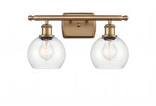  516-2W-BB-G122-6 - Athens - 2 Light - 16 inch - Brushed Brass - Bath Vanity Light