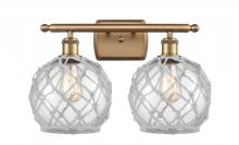  516-2W-BB-G122-8RW - Farmhouse Rope - 2 Light - 18 inch - Brushed Brass - Bath Vanity Light