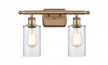  516-2W-BB-G802 - Clymer - 2 Light - 14 inch - Brushed Brass - Bath Vanity Light