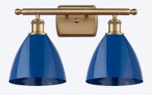  516-2W-BB-MBD-75-BL - Plymouth - 2 Light - 18 inch - Brushed Brass - Bath Vanity Light