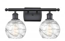  516-2W-BK-G1213-6 - Athens Deco Swirl - 2 Light - 16 inch - Matte Black - Bath Vanity Light