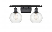  516-2W-BK-G122-6 - Athens - 2 Light - 16 inch - Matte Black - Bath Vanity Light