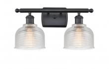  516-2W-BK-G412 - Dayton - 2 Light - 16 inch - Matte Black - Bath Vanity Light