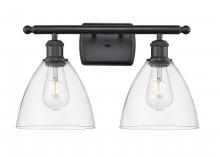  516-2W-BK-GBD-752 - Bristol - 2 Light - 18 inch - Matte Black - Bath Vanity Light