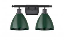  516-2W-BK-MBD-75-GR - Plymouth - 2 Light - 18 inch - Matte Black - Bath Vanity Light