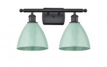  516-2W-BK-MBD-75-SF - Plymouth - 2 Light - 18 inch - Matte Black - Bath Vanity Light