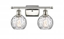  516-2W-PN-G1215-6 - Athens Water Glass - 2 Light - 16 inch - Polished Nickel - Bath Vanity Light