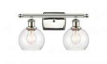  516-2W-PN-G124-6 - Athens - 2 Light - 16 inch - Polished Nickel - Bath Vanity Light