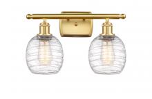  516-2W-SG-G1013 - Belfast - 2 Light - 16 inch - Satin Gold - Bath Vanity Light