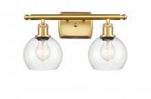  516-2W-SG-G122-6 - Athens - 2 Light - 16 inch - Satin Gold - Bath Vanity Light