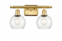  516-2W-SG-G124-6 - Athens - 2 Light - 16 inch - Satin Gold - Bath Vanity Light