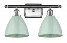  516-2W-SN-MBD-75-SF - Plymouth - 2 Light - 18 inch - Brushed Satin Nickel - Bath Vanity Light