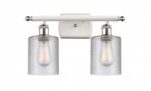  516-2W-WPC-G112 - Cobbleskill - 2 Light - 15 inch - White Polished Chrome - Bath Vanity Light