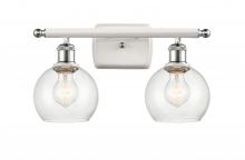  516-2W-WPC-G124-6 - Athens - 2 Light - 16 inch - White Polished Chrome - Bath Vanity Light