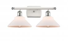  516-2W-WPC-G131 - Orwell - 2 Light - 18 inch - White Polished Chrome - Bath Vanity Light