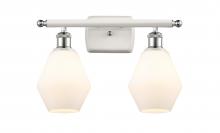  516-2W-WPC-G651-6 - Cindyrella - 2 Light - 16 inch - White Polished Chrome - Bath Vanity Light