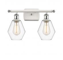  516-2W-WPC-G652-6 - Cindyrella - 2 Light - 16 inch - White Polished Chrome - Bath Vanity Light