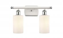  516-2W-WPC-G801 - Clymer - 2 Light - 14 inch - White Polished Chrome - Bath Vanity Light