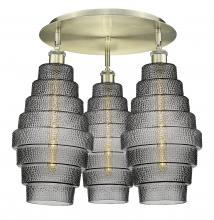  516-3C-AB-G673-8 - Cascade - 3 Light - 20 inch - Antique Brass - Flush Mount