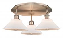  516-3C-AC-G131 - Orwell - 3 Light - 20 inch - Antique Copper - Flush Mount