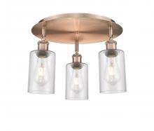  516-3C-AC-G804 - Clymer - 3 Light - 16 inch - Antique Copper - Flush Mount