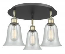  516-3C-BAB-G2812 - Hanover - 3 Light - 18 inch - Black Antique Brass - Flush Mount