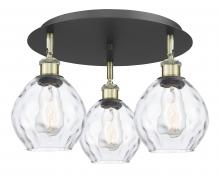  516-3C-BAB-G362 - Waverly - 3 Light - 18 inch - Black Antique Brass - Flush Mount