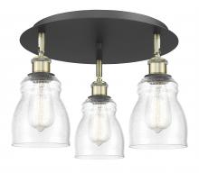  516-3C-BAB-G394 - Ellery - 3 Light - 17 inch - Black Antique Brass - Flush Mount