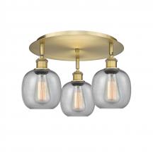  516-3C-BB-G104 - Belfast - 3 Light - 18 inch - Brushed Brass - Flush Mount