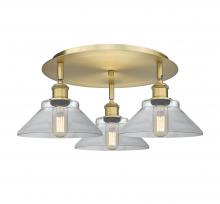  516-3C-BB-G132 - Orwell - 3 Light - 20 inch - Brushed Brass - Flush Mount