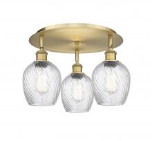  516-3C-BB-G292 - Salina - 3 Light - 18 inch - Brushed Brass - Flush Mount