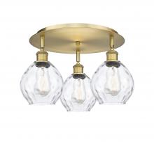  516-3C-BB-G362 - Waverly - 3 Light - 18 inch - Brushed Brass - Flush Mount