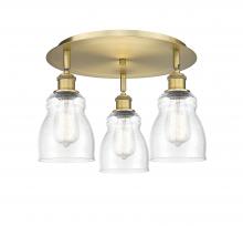  516-3C-BB-G394 - Ellery - 3 Light - 17 inch - Brushed Brass - Flush Mount