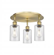  516-3C-BB-G804 - Clymer - 3 Light - 16 inch - Brushed Brass - Flush Mount