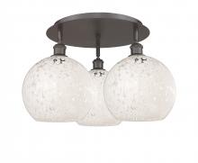  516-3C-OB-G1216-10WM - White Mouchette - 3 Light - 22 inch - Oil Rubbed Bronze - Flush Mount